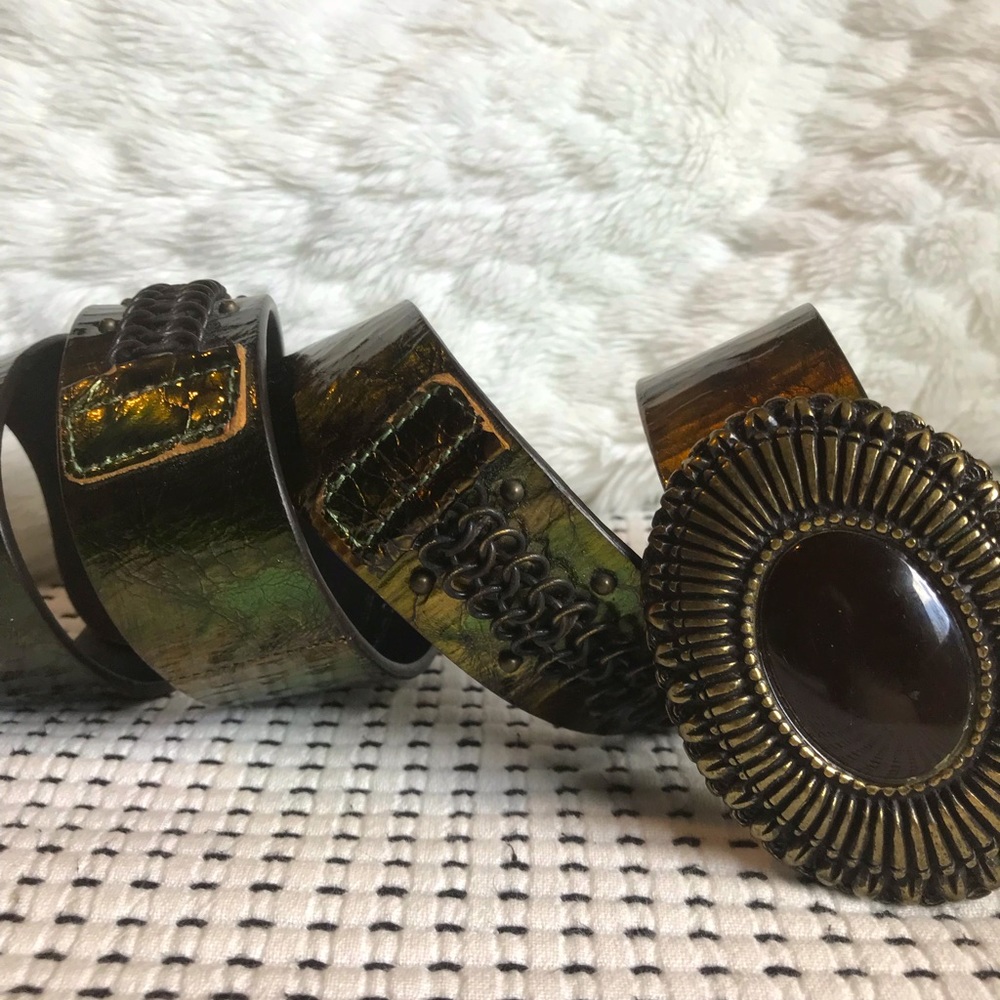 Guiso Angeloni Stone and leather belt